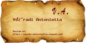 Váradi Antonietta névjegykártya